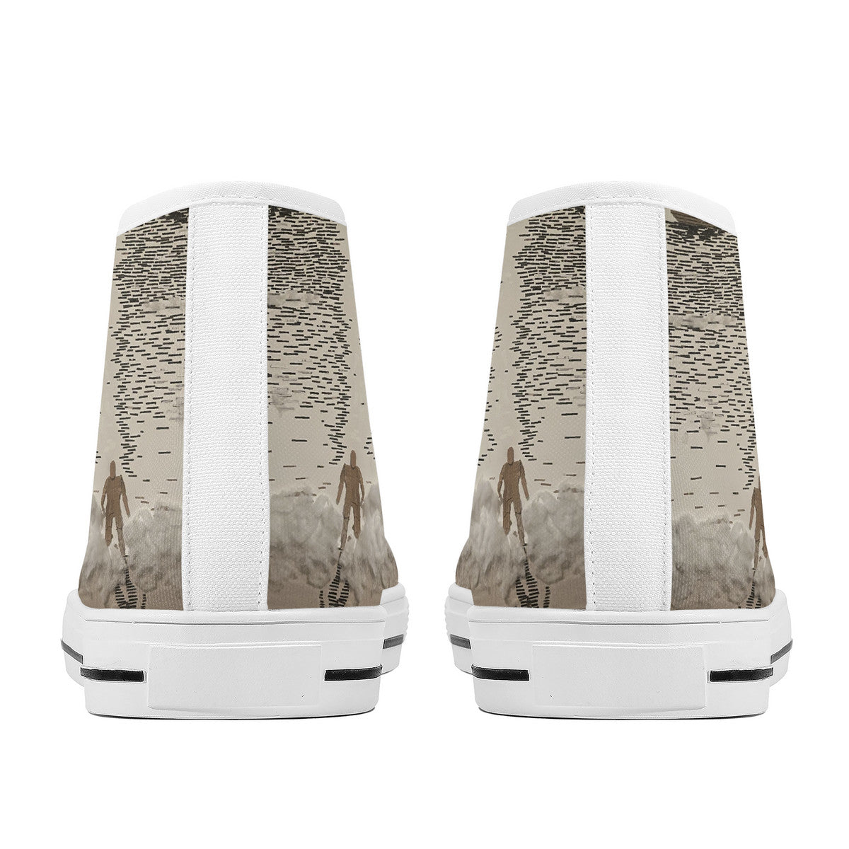 Midnight Run - Original artwork by Craig Davoll - FWS High-Top Canvas Shoes With Customized Tongue - White