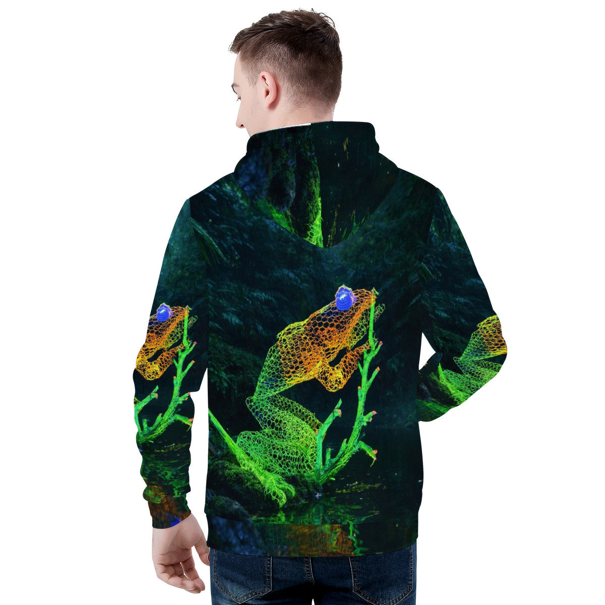 Nature Wins -Feeling Froggy-  Original Artwork by Craig Davoll - Men's All Over Print Hoodie