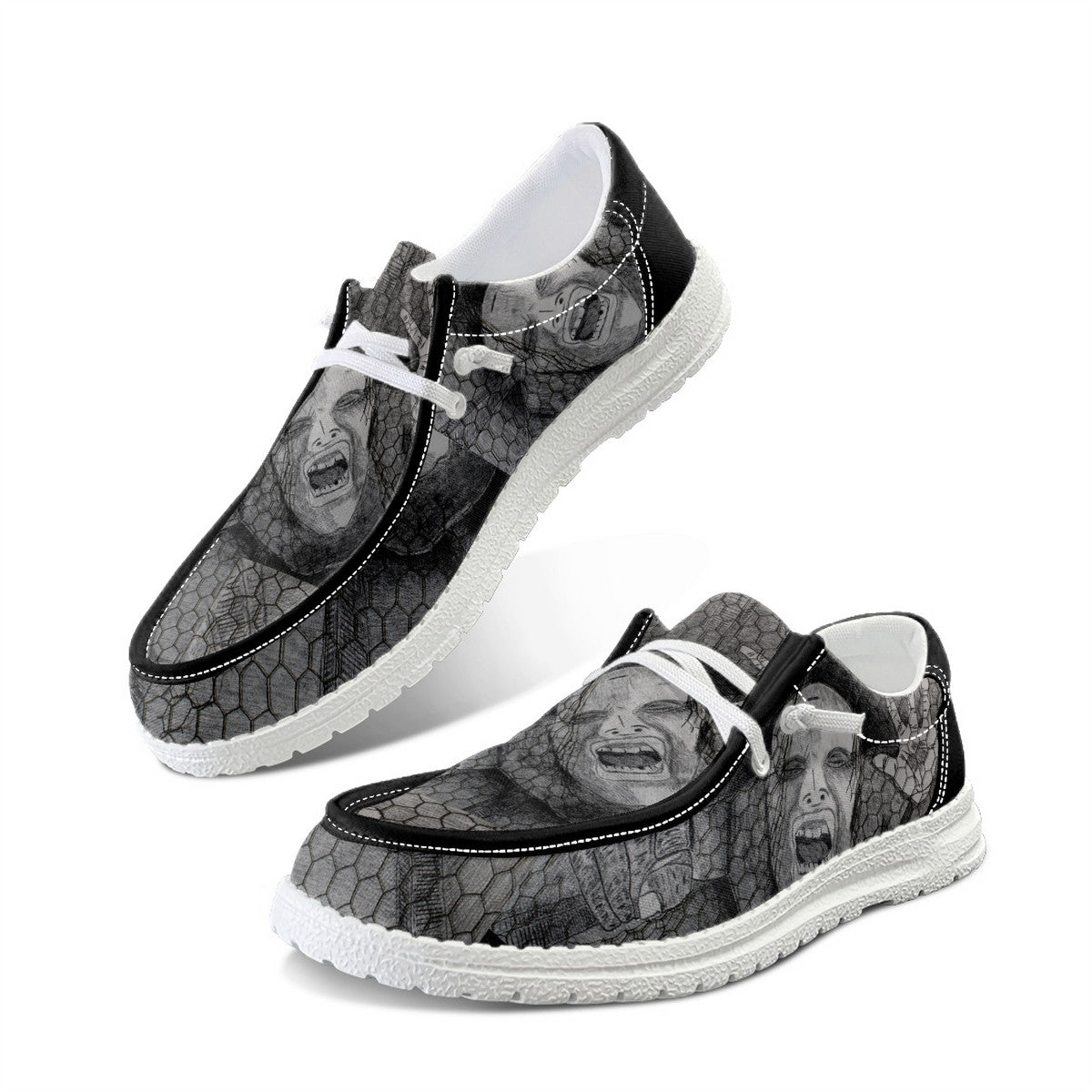 Rage - Original Artwork by Craig Davoll - New Upgraded Canvas Loafers