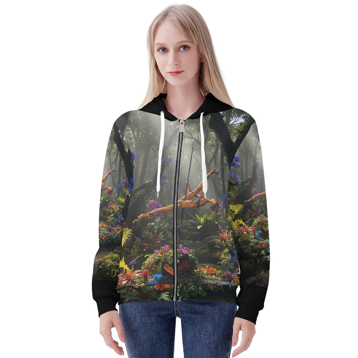 Strength and Beauty On Display - Original Art by Craig Davoll - Women's All Over Print Zip Hoodie