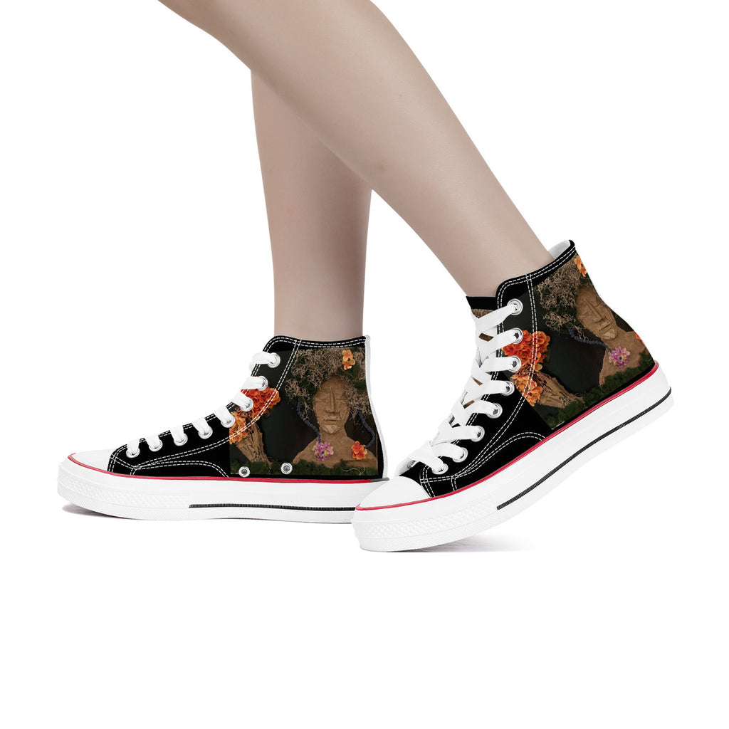 Come See Me -Original artwork by Craig Davoll - D70 High Top Canvas Shoes - White