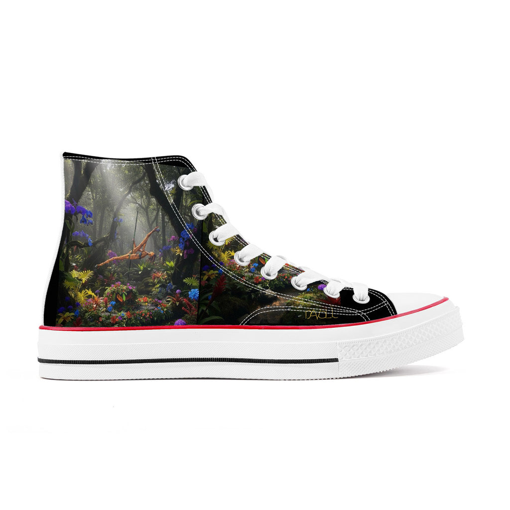 Strength, Power and Beauty on Display - Original Art by Craig Davoll -  High Top Canvas Shoes - White
