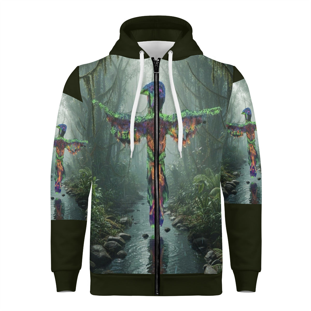 Phoenix Rising - Original Art by Craig Davoll -  Women's All Over Print Zip Hoodie