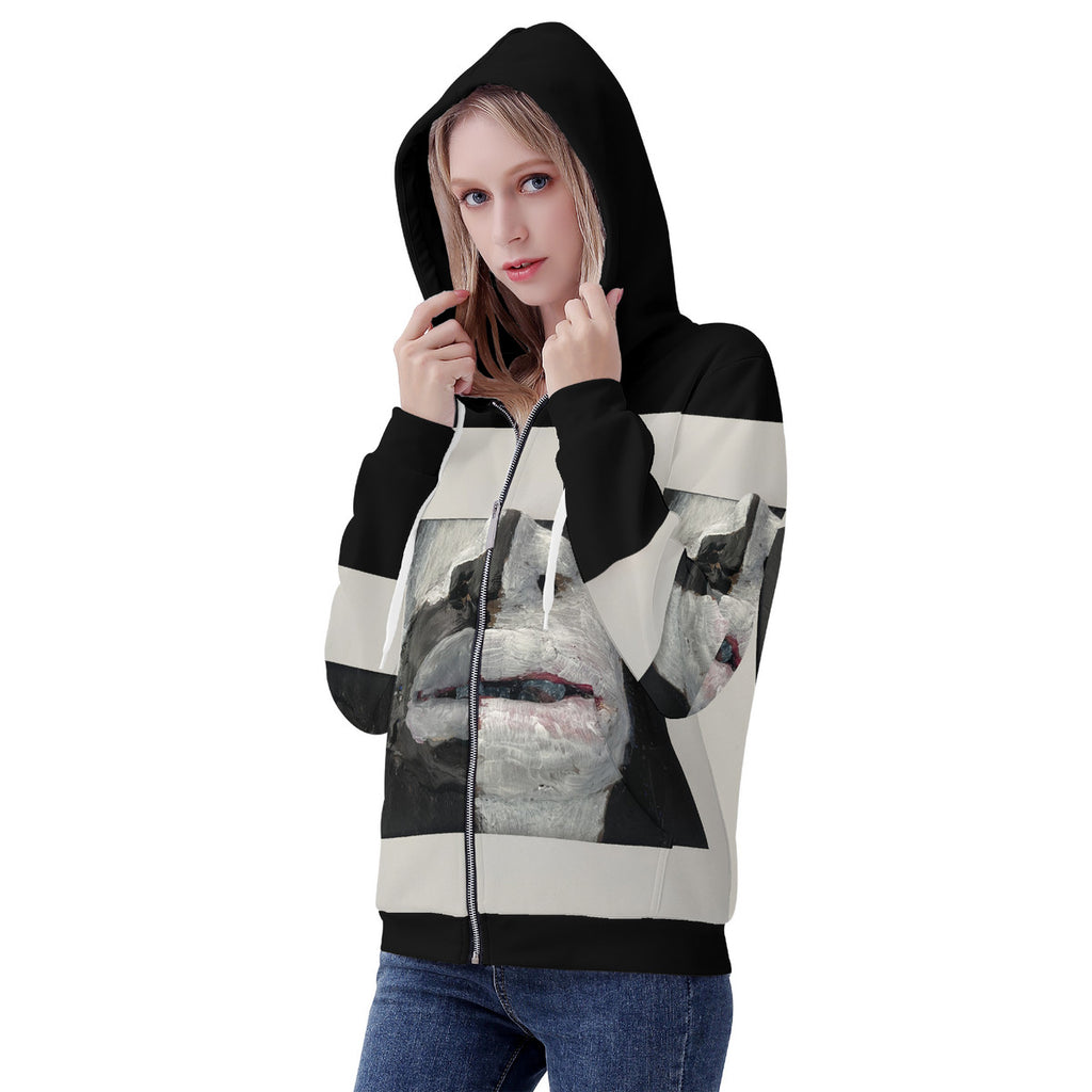 The Warrior - Original Artwork by Craig Davoll - Women's All Over Print Zip Hoodie