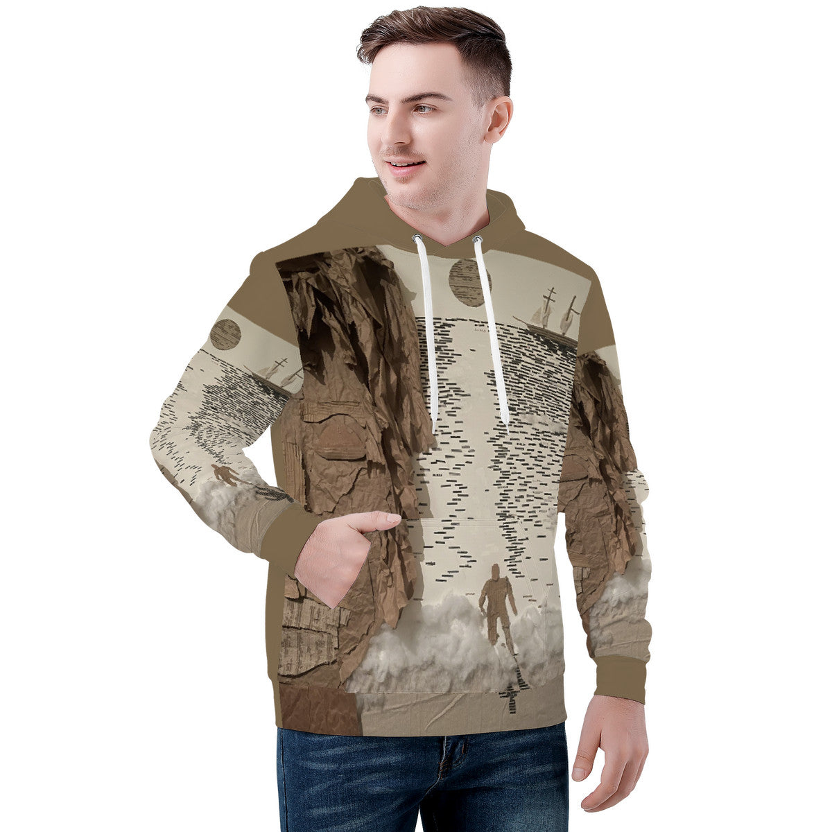 Midnight Run - Original Artwork by Craig Davoll - Men's All Over Print Hoodie