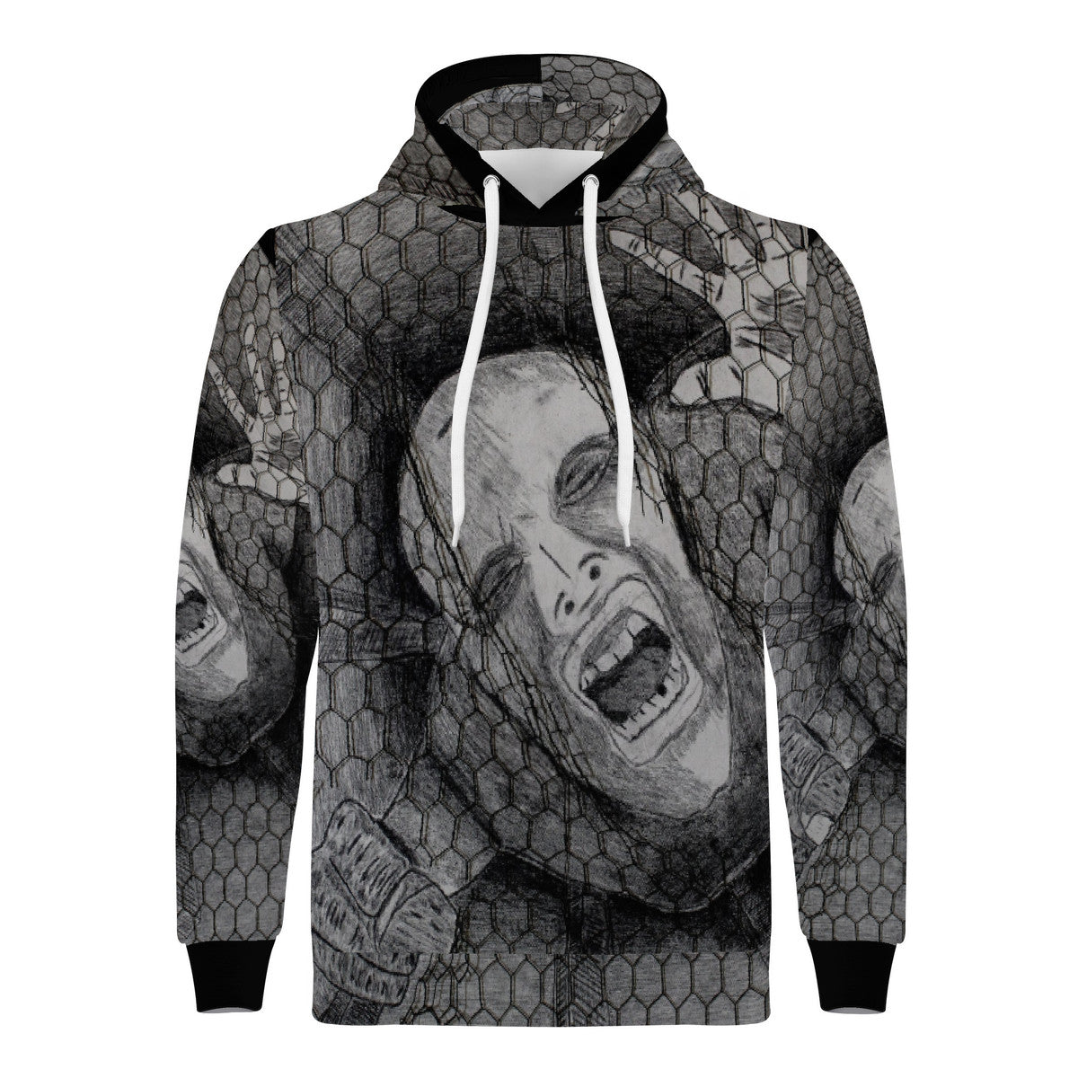 Rage - Original Artwork by Craig Davoll - Men's All Over Print Hoodie