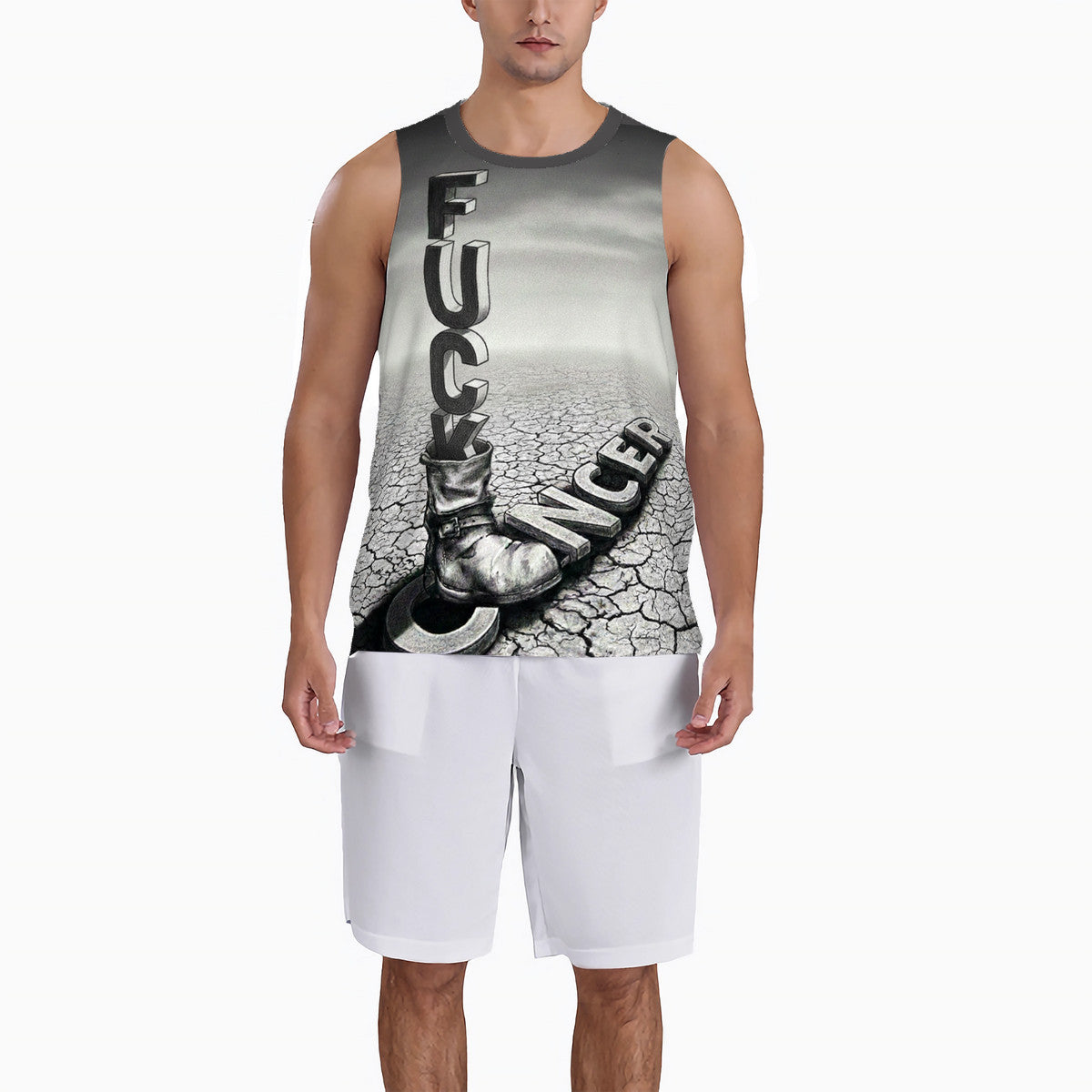 F*ck Cancer - Original Art by Craig Davoll - Men’s Basketball Tops Jersey