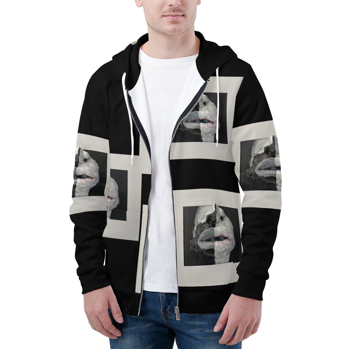 The Warriors - Original Artwork by Craig Davoll -  Men's All Over Print Zip Hoodie