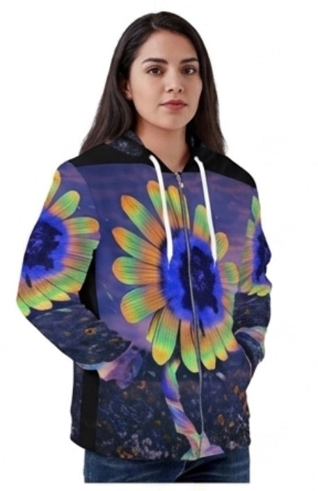 Lucy - Original Artwork by Craig Davoll - Women's All Over Print Zip Hoodie