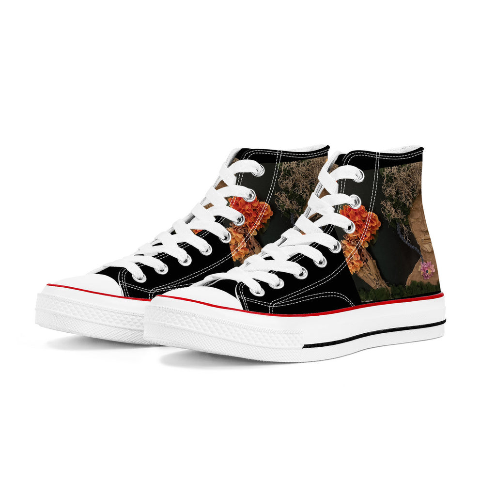 Come See Me -Original artwork by Craig Davoll - D70 High Top Canvas Shoes - White