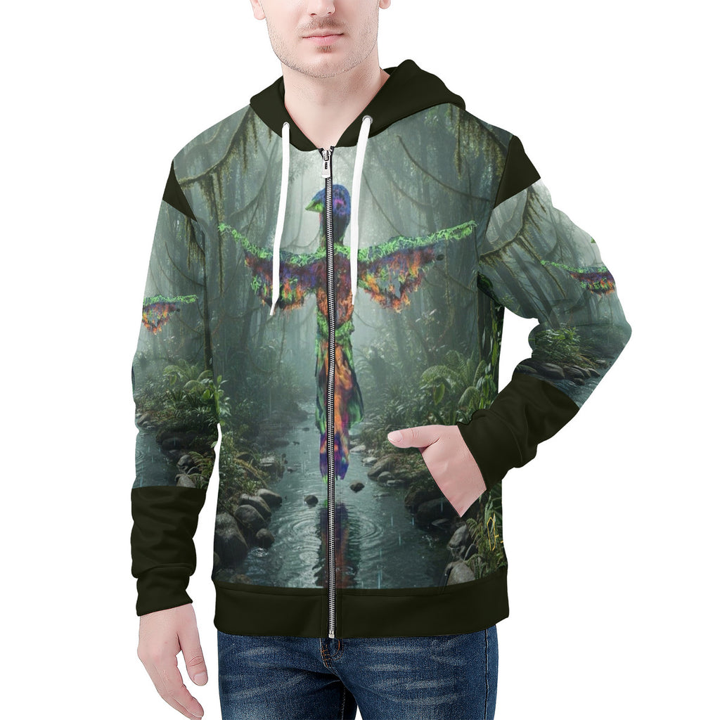 Phoenix Rising - Original Art by Craig Davoll -  Men's All Over Print Zip Hoodie