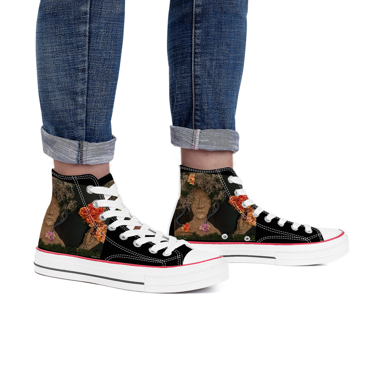 Come See Me -Original artwork by Craig Davoll - D70 High Top Canvas Shoes - White