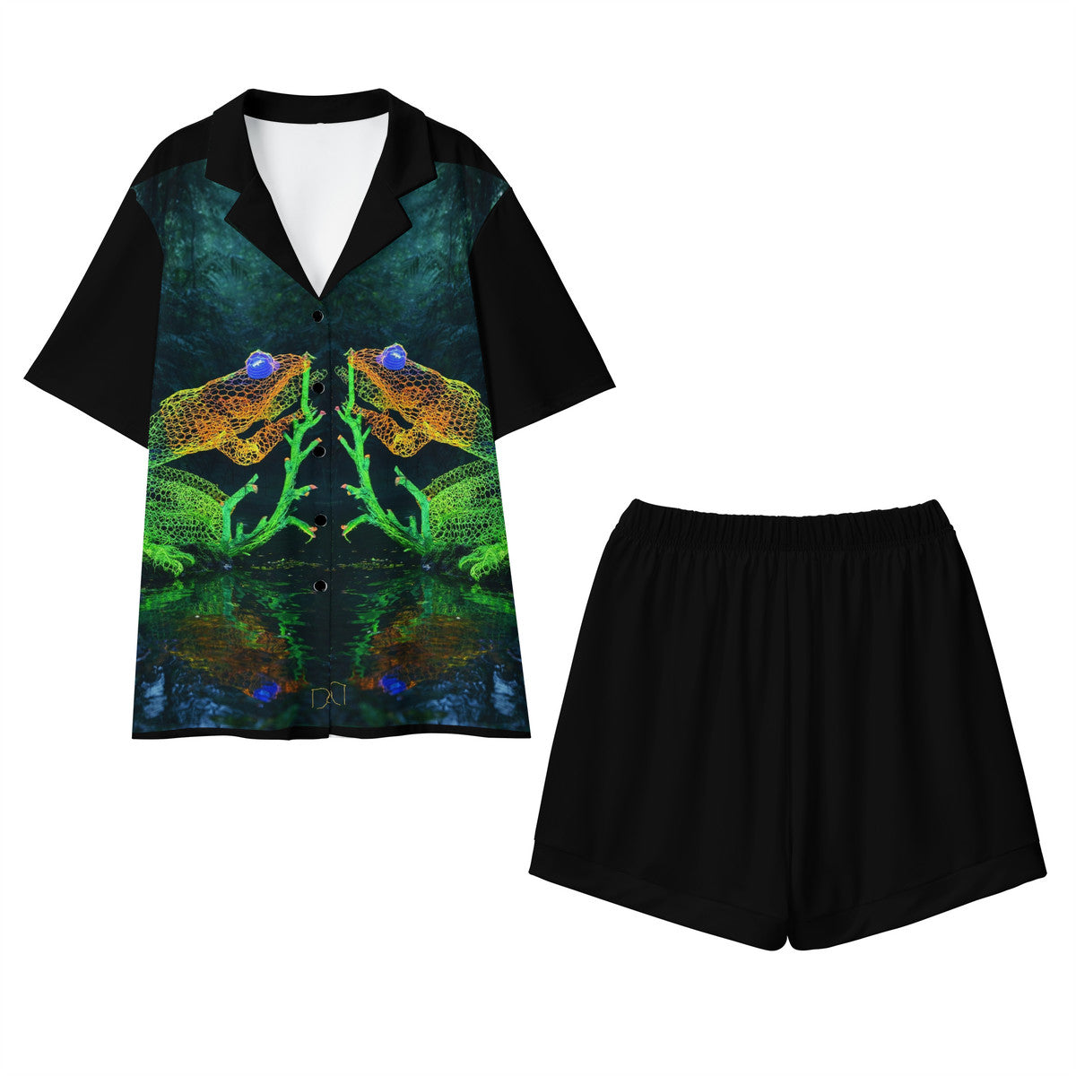 Feeling Froggy - Original Artwork by Craig Davoll - Men's short pajama set