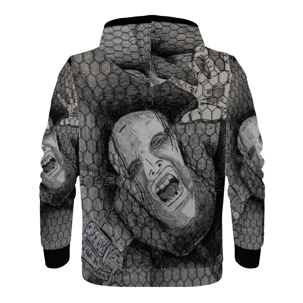 Rage - Original Artwork by Craig Davoll - Men's All Over Print Hoodie