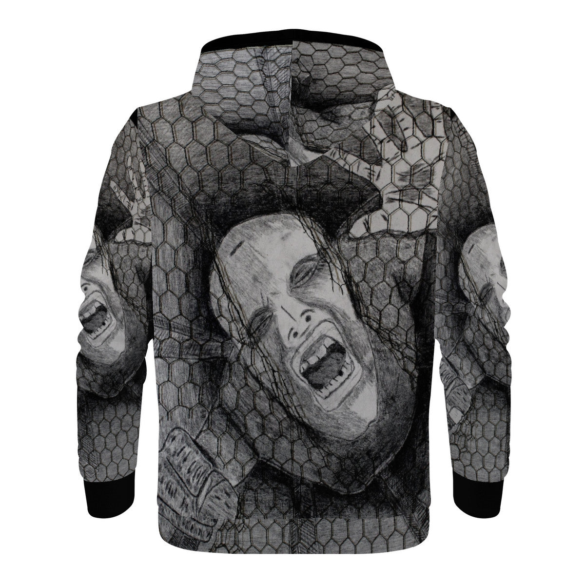 Rage - Original Artwork by Craig Davoll - Men's All Over Print Hoodie