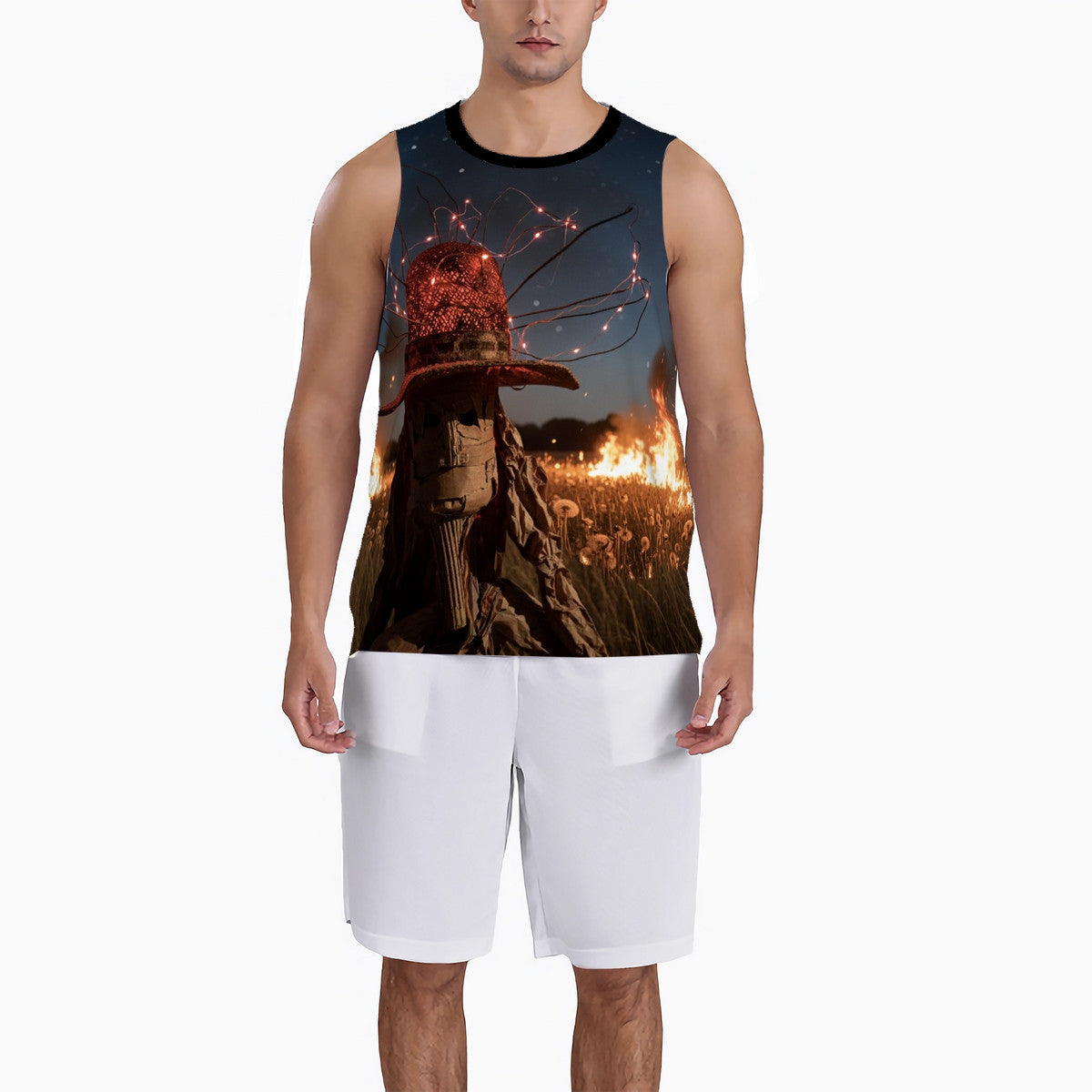 Dan D Lion - Fire - Original Art by Craig Davoll - Men’s Basketball Tops Jersey