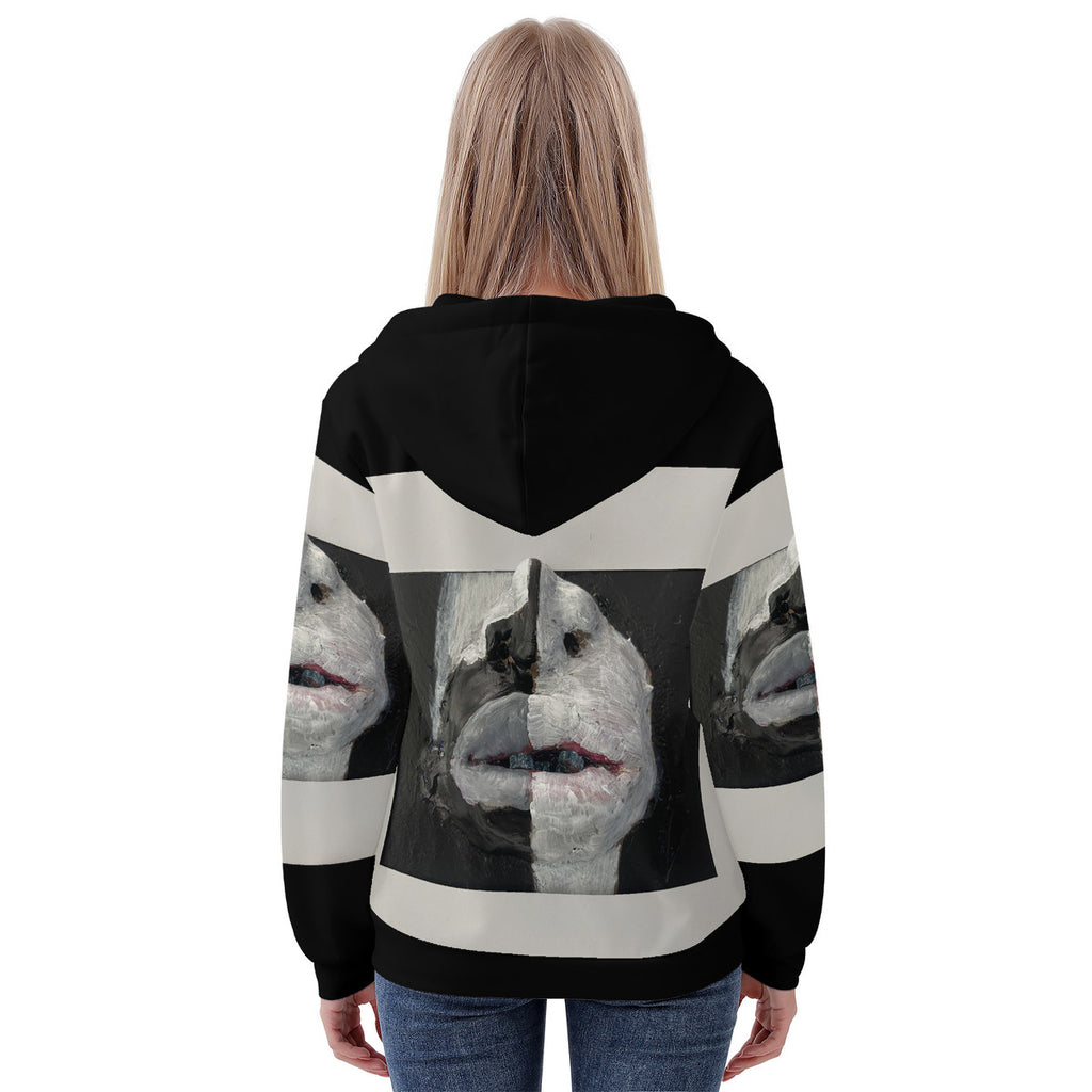 The Warrior - Original Artwork by Craig Davoll - Women's All Over Print Zip Hoodie