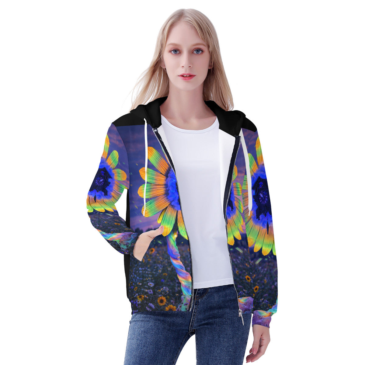 Lucy - Original Artwork by Craig Davoll - Women's All Over Print Zip Hoodie