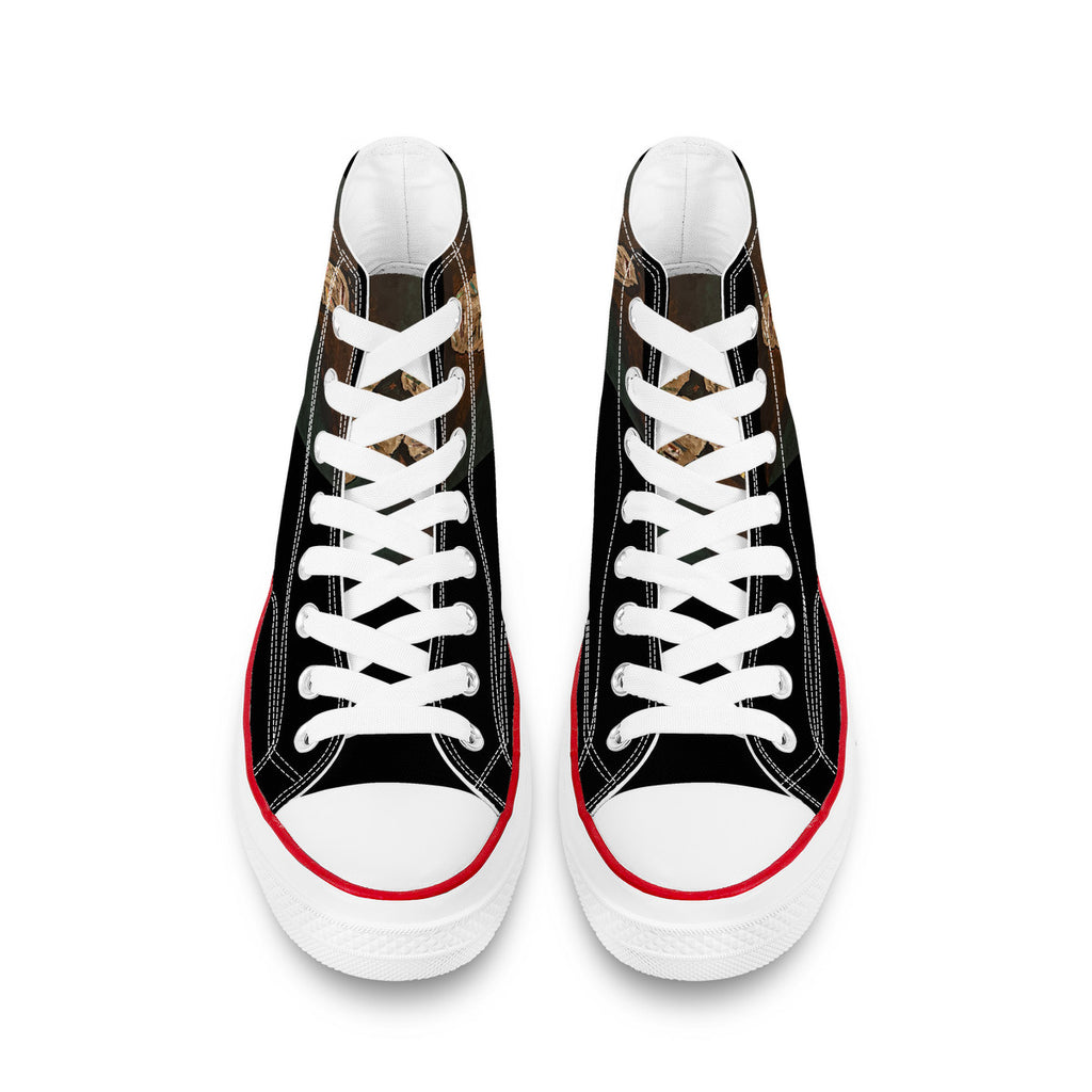 Four as One - Original artwork by Craig Davoll - D70 High Top Canvas Shoes - White