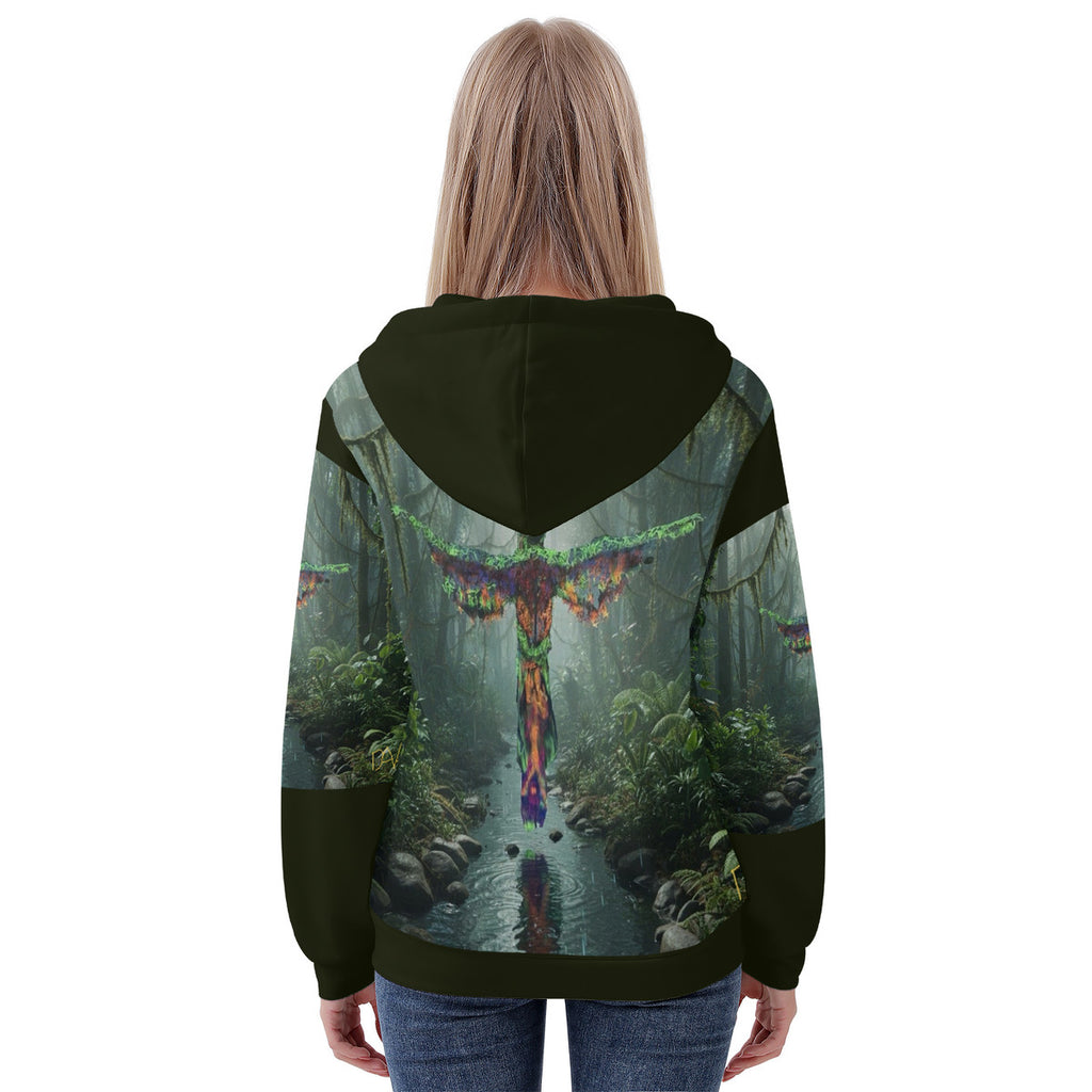 Phoenix Rising - Original Art by Craig Davoll -  Women's All Over Print Zip Hoodie