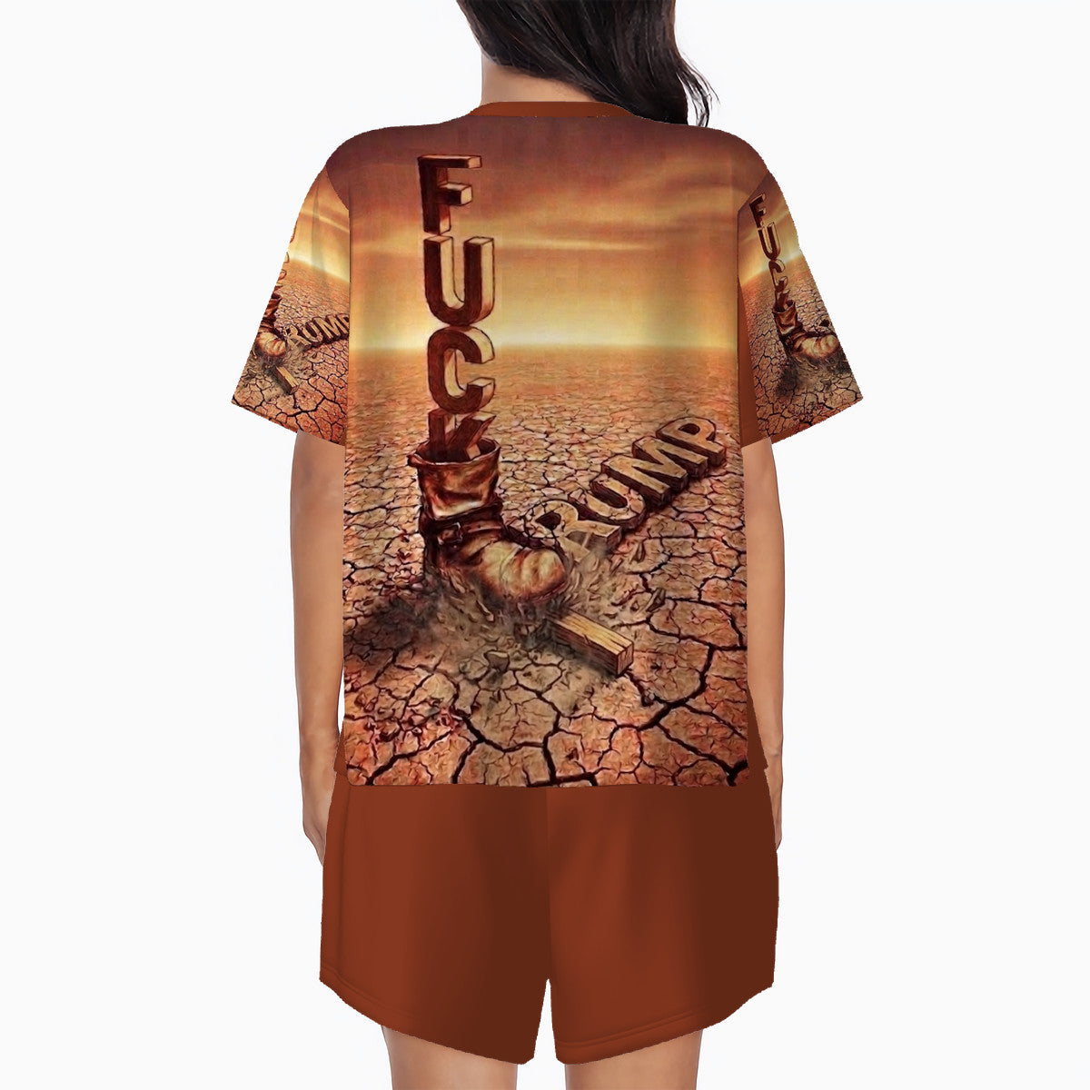 Fu*k Trump - Original Artwork by Craig Davoll - Women's Summer Round Neck Pajamas