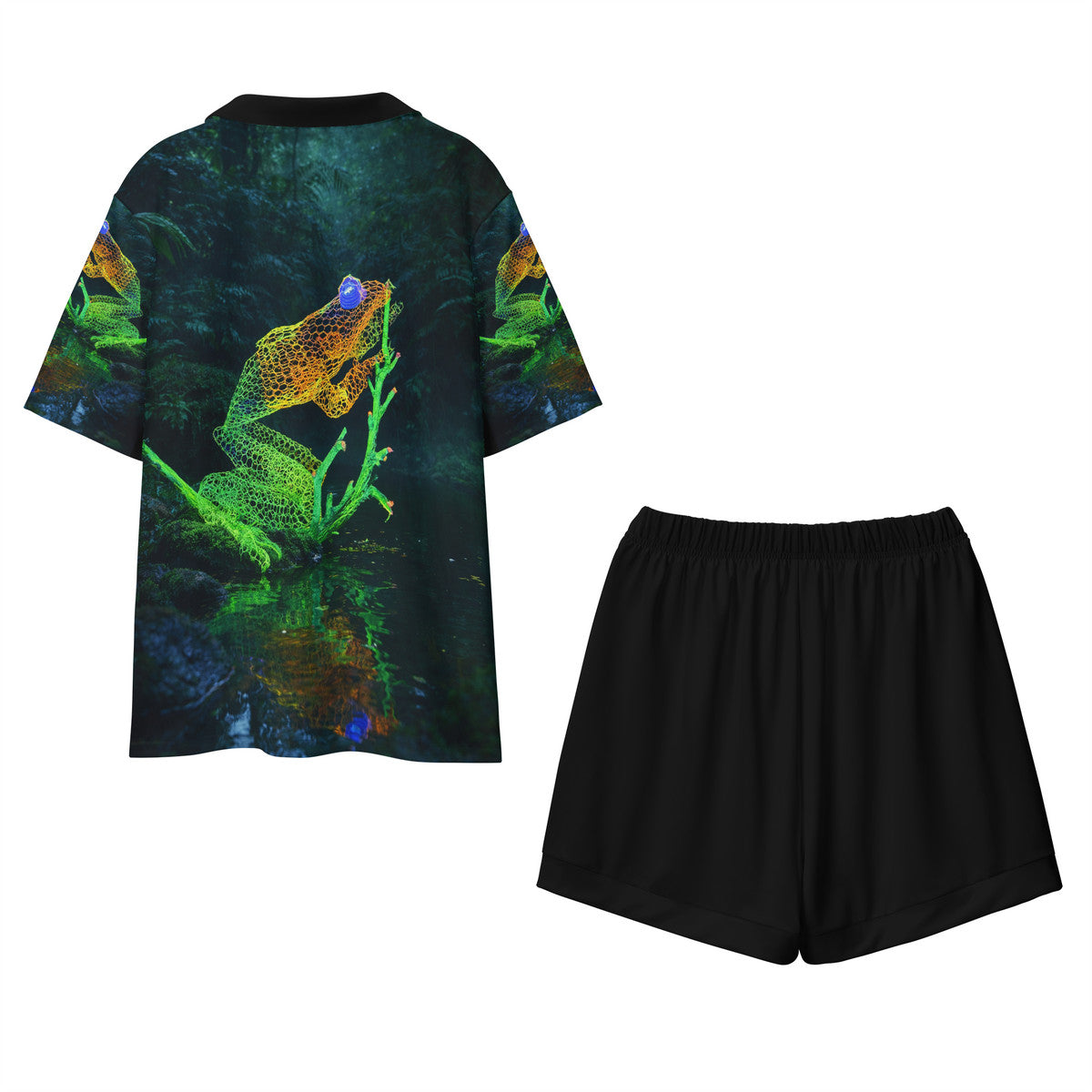 Feeling Froggy - Original Art by Craig Davoll - Premium Women's short pajama set