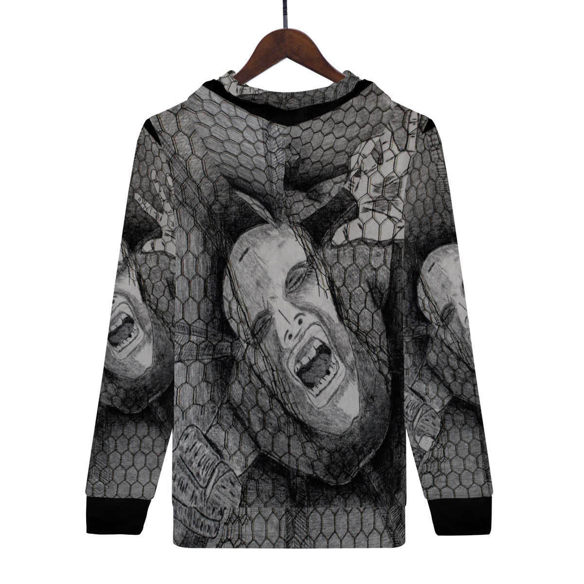 Rage - Original Artwork by Craig Davoll - Men's All Over Print Hoodie