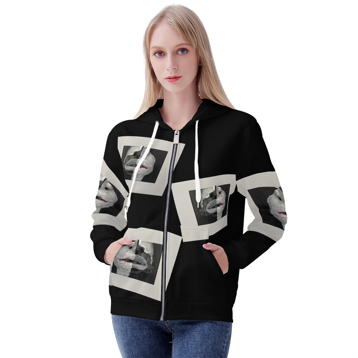 The Warriors - Original Artwork by Craig Davoll -  Women's All Over Print Zip Hoodie