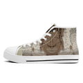 Midnight Run - Original artwork by Craig Davoll - FWS High-Top Canvas Shoes With Customized Tongue - White