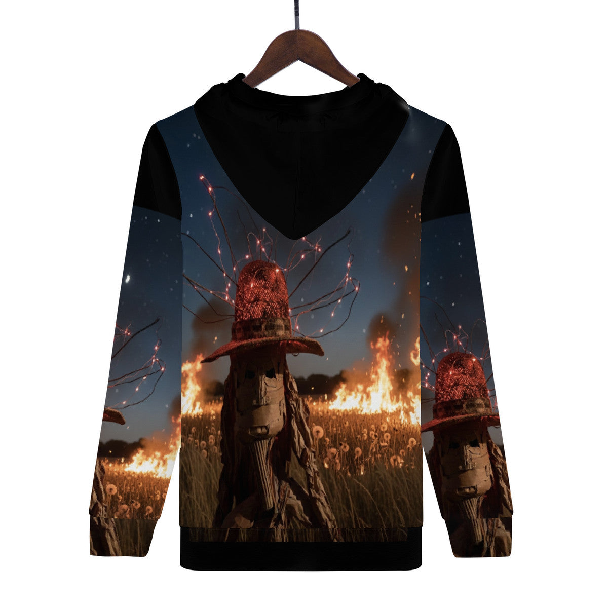 Dan D. Lion - Fire - Original Artwork by Craig Davoll -  Men's All Over Print Hoodie