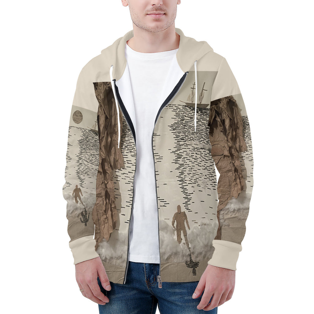 Midnight Run - Origina Artwork by Craig Davoll - Men's All Over Print Zip Hoodie