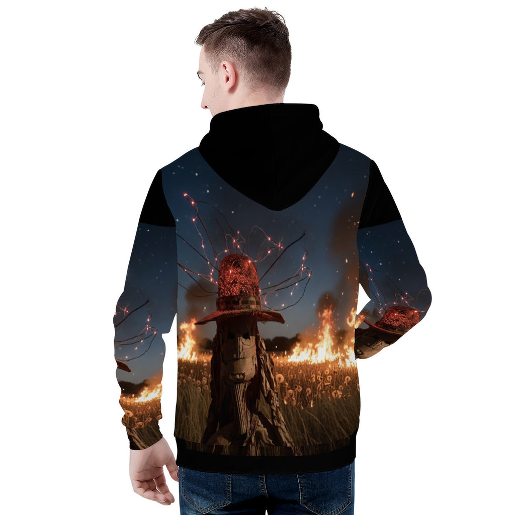 Dan D. Lion - Fire - Original Artwork by Craig Davoll -  Men's All Over Print Hoodie