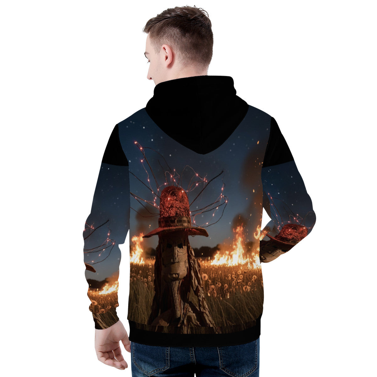 Dan D. Lion - Fire - Original Artwork by Craig Davoll -  Men's All Over Print Hoodie