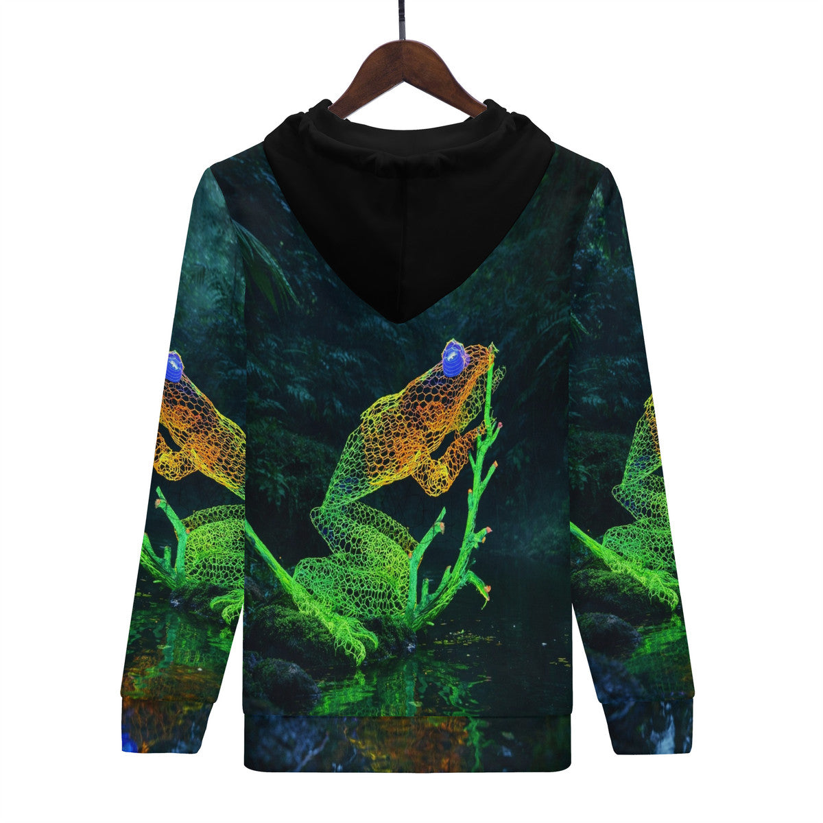 Feeling Froggy - Original Artwork by Craig Davoll -  Women's All Over Print Zip Hoodie
