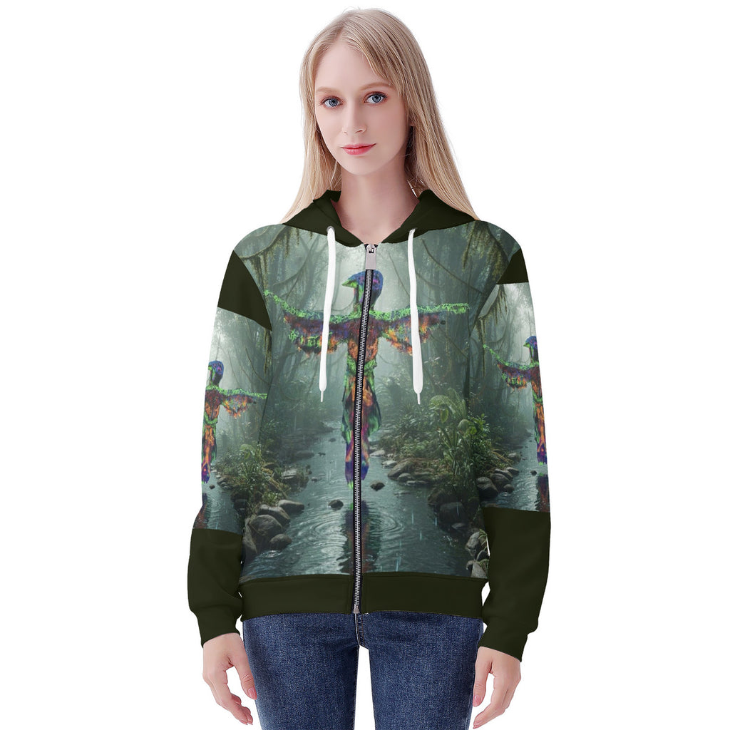 Phoenix Rising - Original Art by Craig Davoll -  Women's All Over Print Zip Hoodie