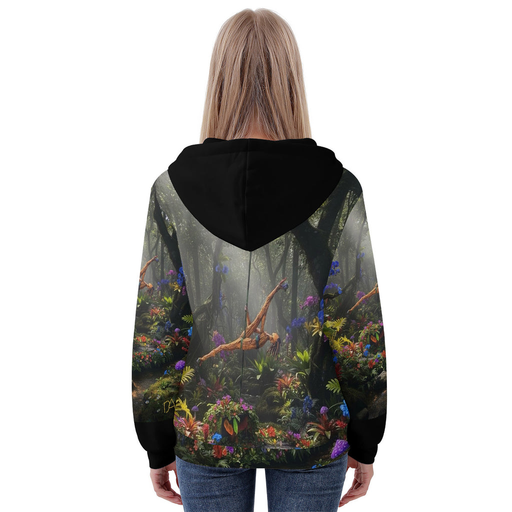 Strength and Beauty On Display - Original Art by Craig Davoll - Women's All Over Print Zip Hoodie