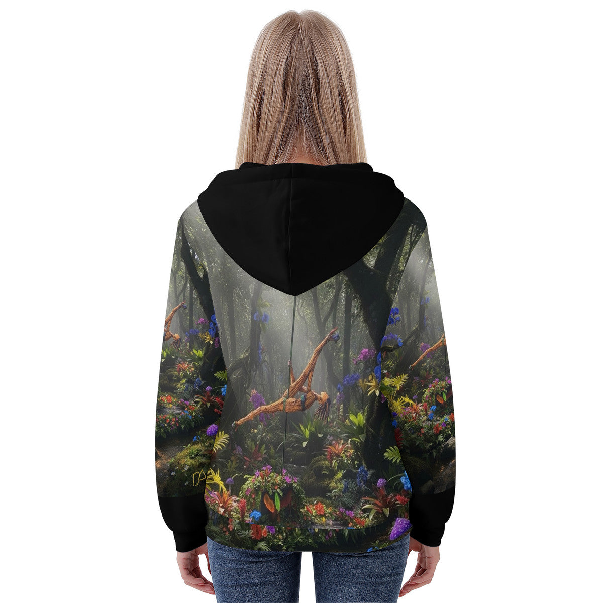 Strength and Beauty On Display - Original Art by Craig Davoll - Women's All Over Print Zip Hoodie