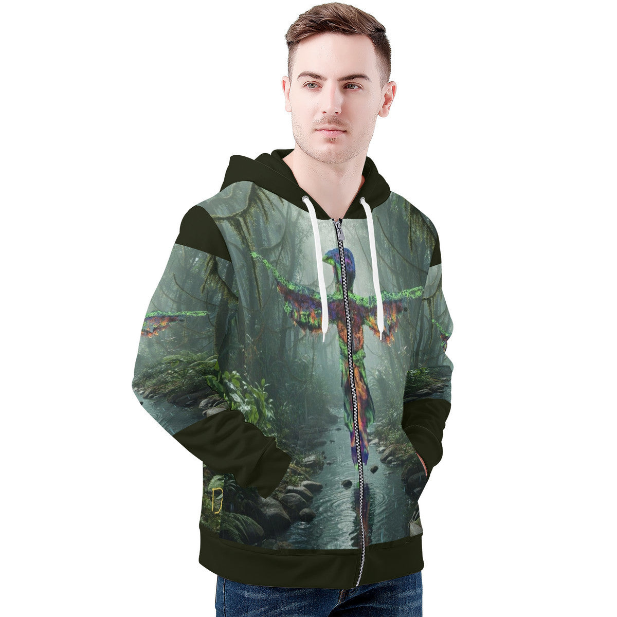 Phoenix Rising - Original Art by Craig Davoll -  Men's All Over Print Zip Hoodie