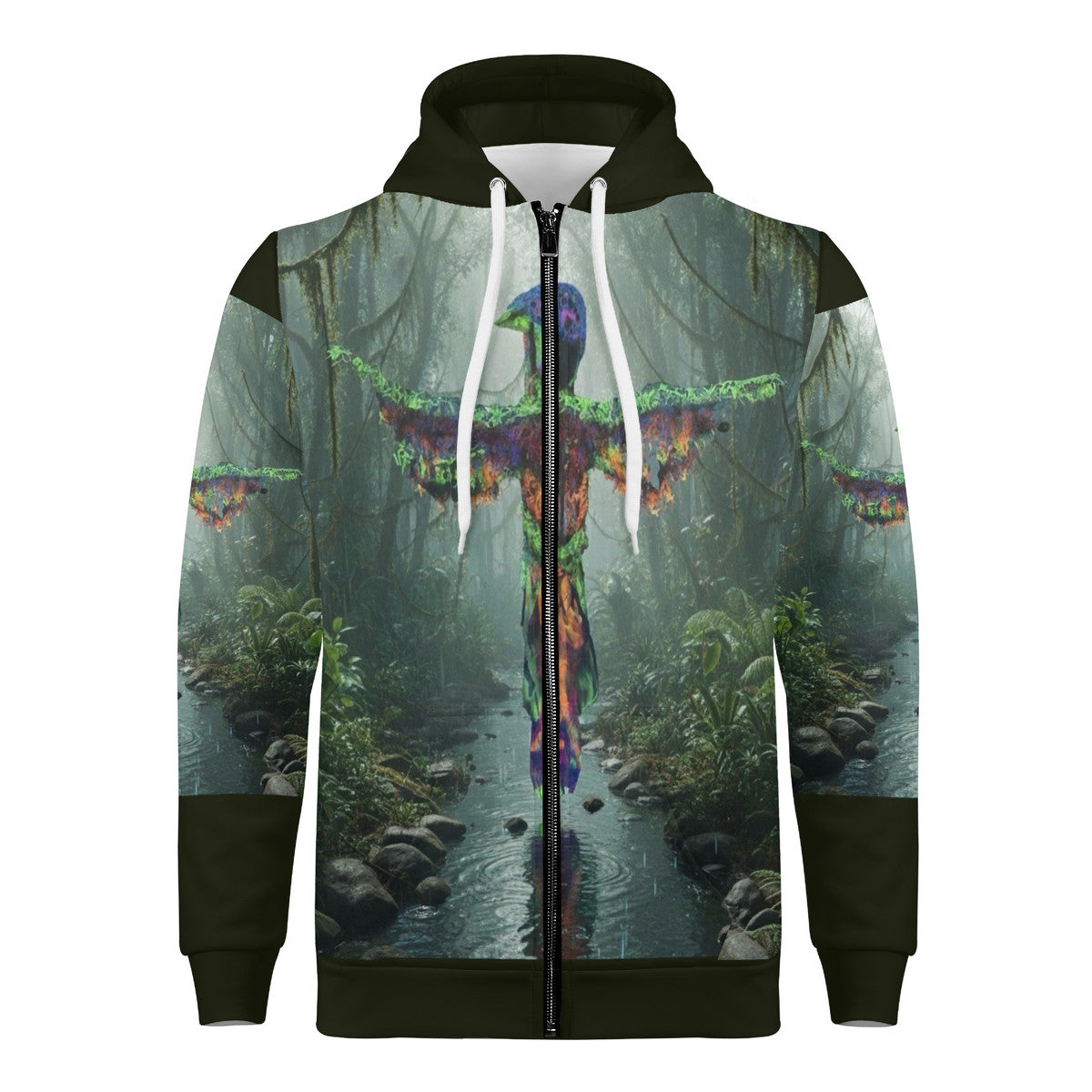 Phoenix Rising - Original Art by Craig Davoll -  Men's All Over Print Zip Hoodie