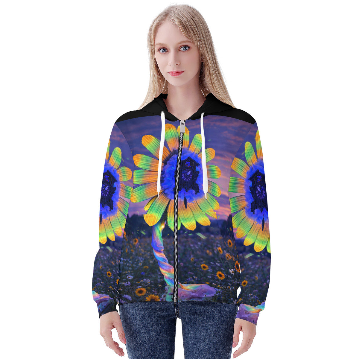 Lucy - Original Artwork by Craig Davoll - Women's All Over Print Zip Hoodie