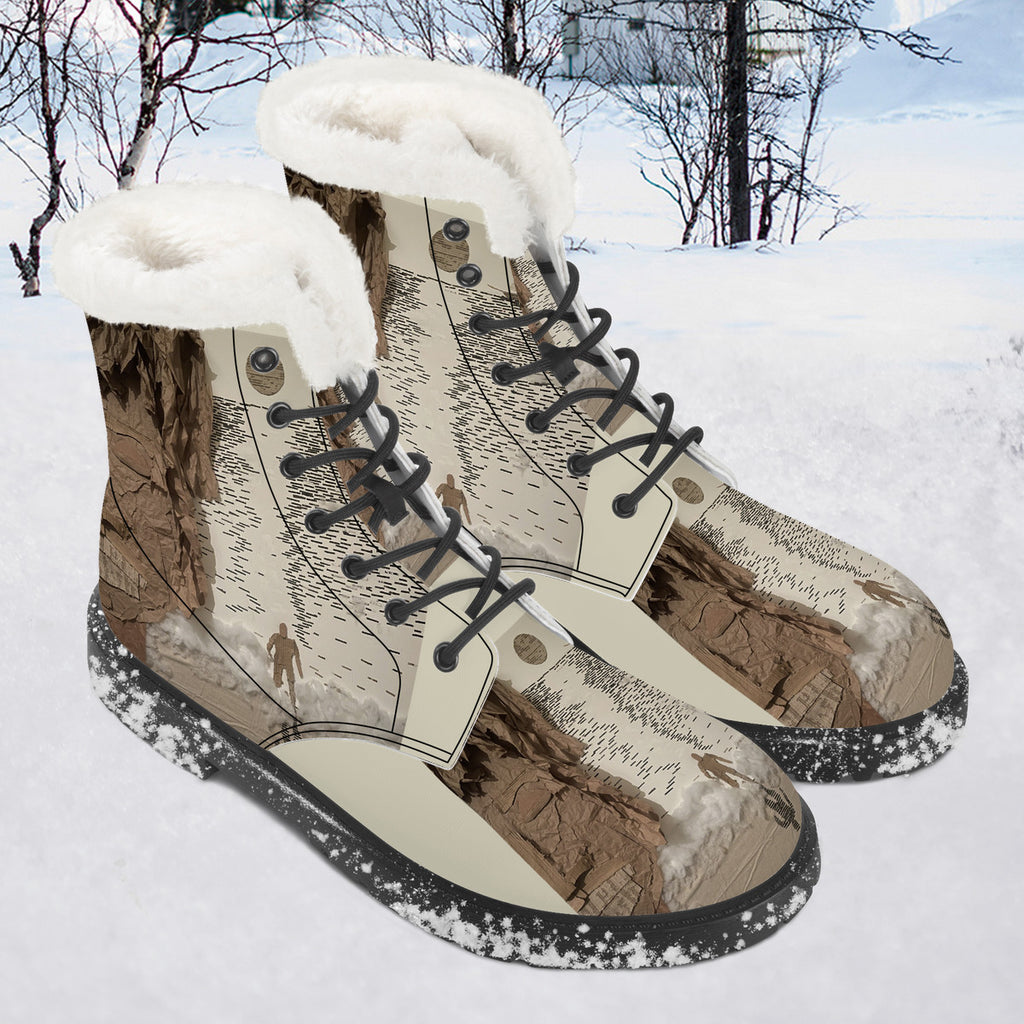 Midnight Run - Original Artwork by Craig Davoll - SF_D86 Faux Fur Synthetic Leather Boot