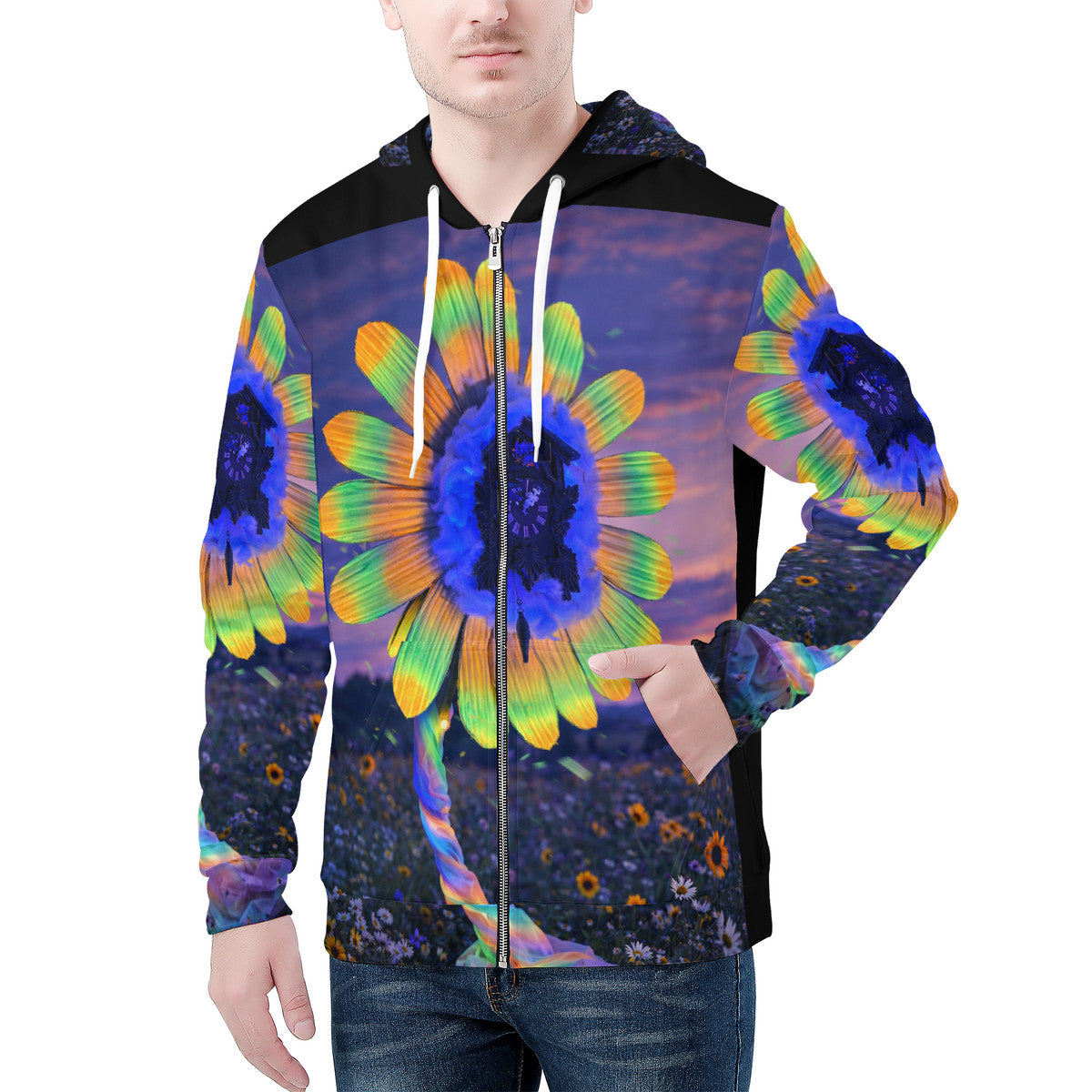 Lucy - Original Artwork by Craig Davoll - Men's All Over Print Zip Hoodie