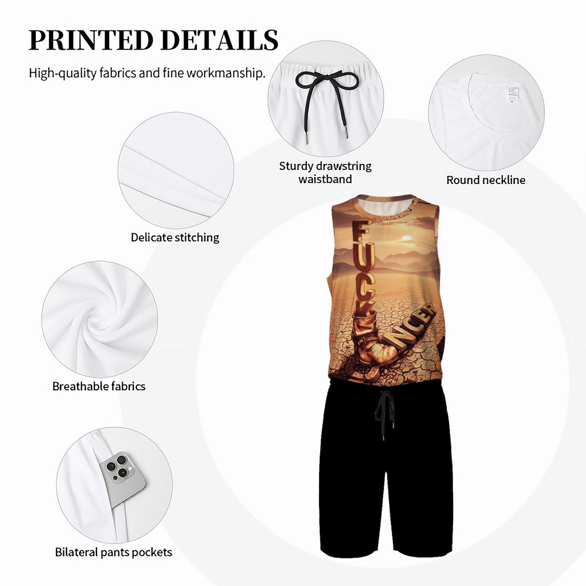 F*ck Cancer - Original Art by Craig Davoll - Men’s Basketball Uniform Jersey Set