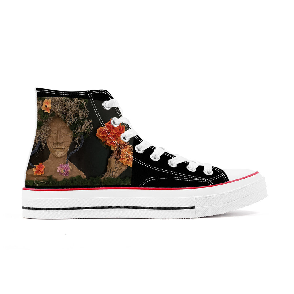 Come See Me -Original artwork by Craig Davoll - D70 High Top Canvas Shoes - White