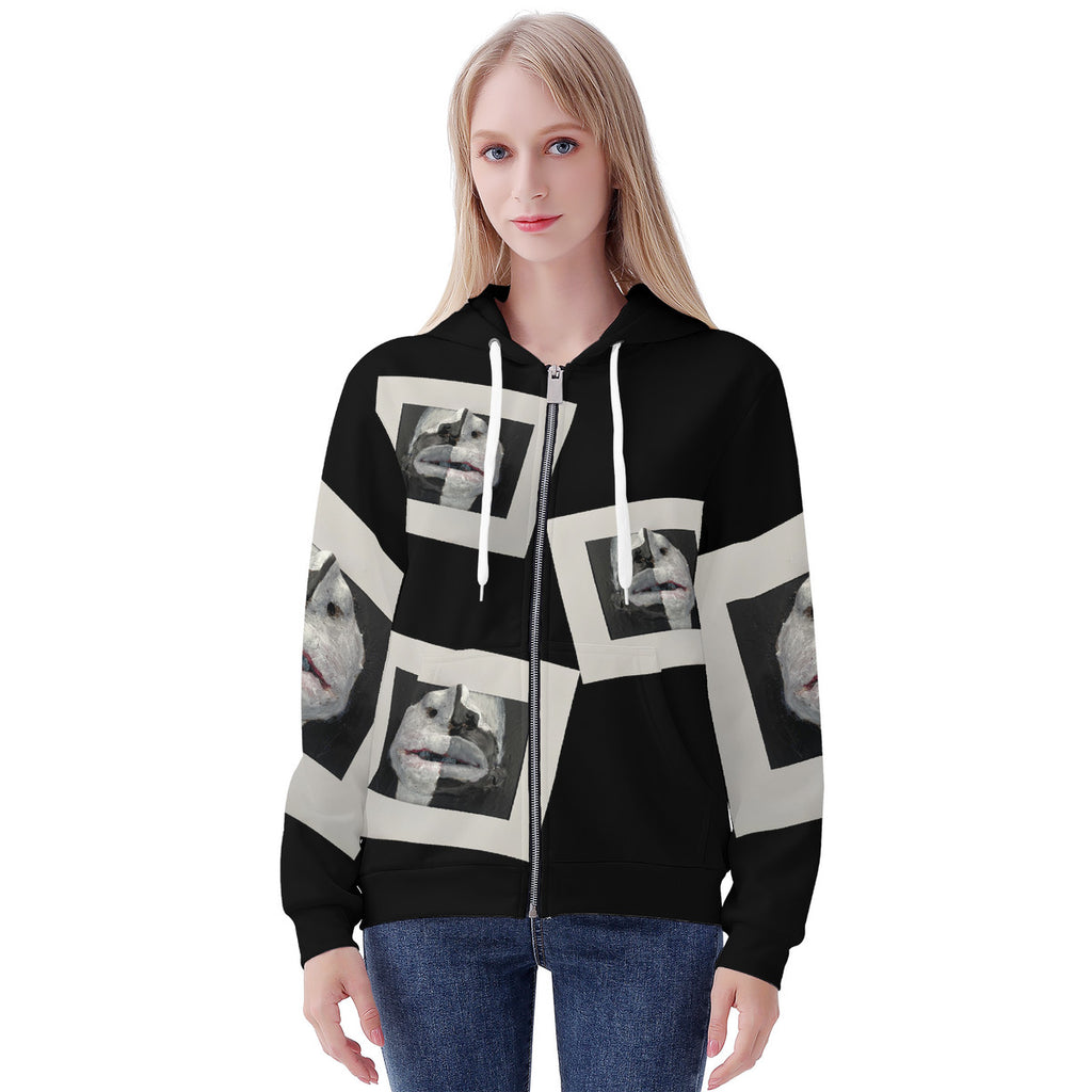 The Warriors - Original Artwork by Craig Davoll -  Women's All Over Print Zip Hoodie