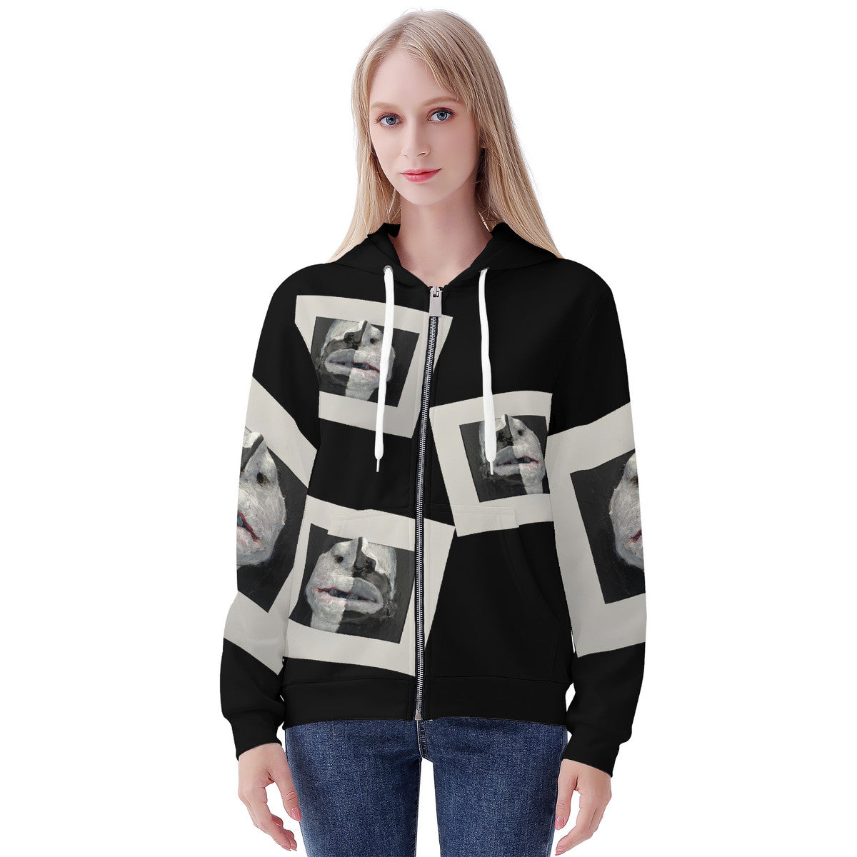 The Warriors - Original Artwork by Craig Davoll -  Women's All Over Print Zip Hoodie