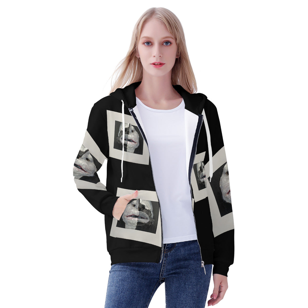 The Warriors - Original Artwork by Craig Davoll -  Women's All Over Print Zip Hoodie