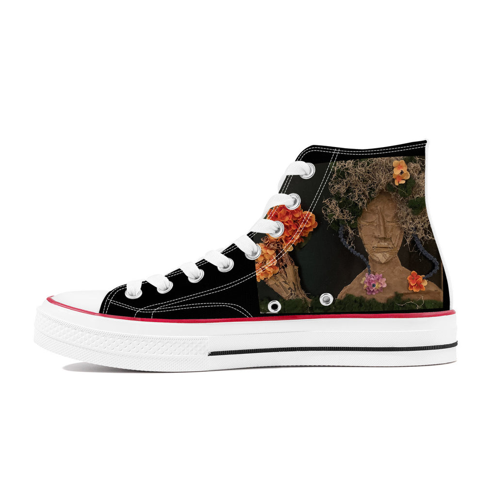 Come See Me -Original artwork by Craig Davoll - D70 High Top Canvas Shoes - White