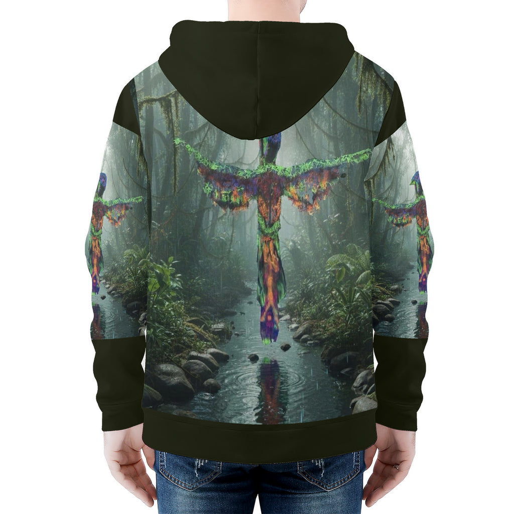 Phoenix Rising - Original Art by Craig Davoll -  Men's All Over Print Zip Hoodie