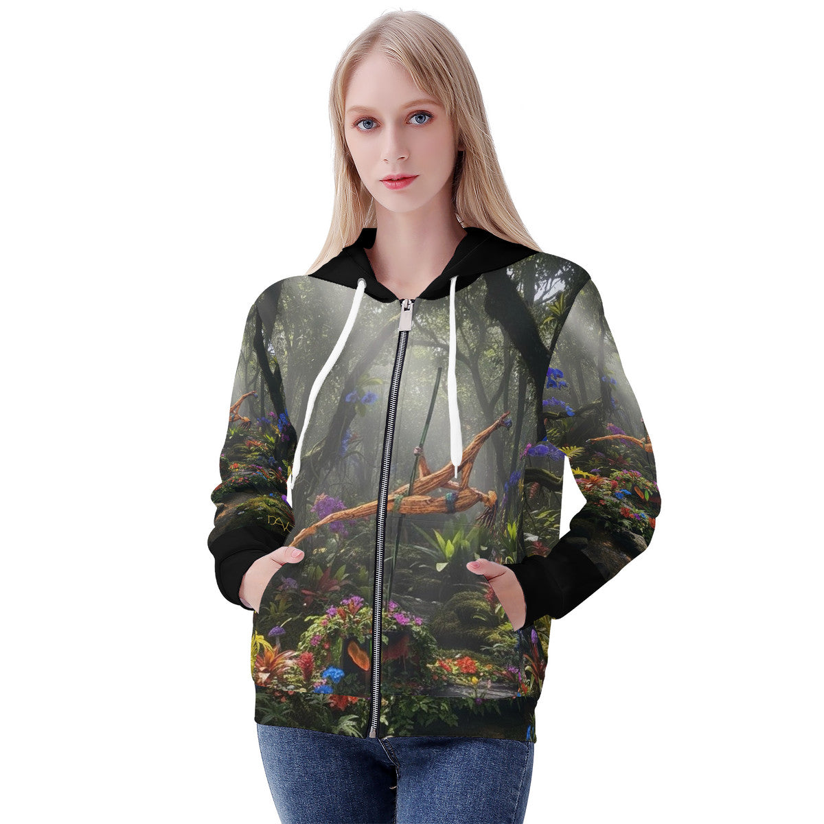 Strength and Beauty On Display - Original Art by Craig Davoll - Women's All Over Print Zip Hoodie